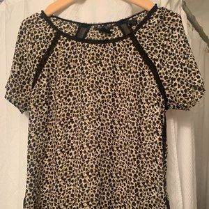 Maison Scotch Silky Feel Animal Print Top Sz 1